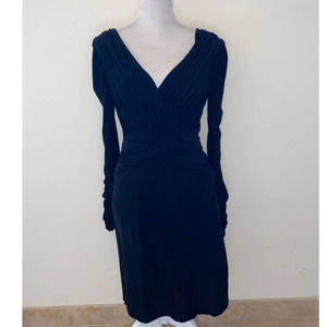 BLACK LONG SLEEVE COTTON DRESS TADASHI SIZE MEDIUM GENTLY USED